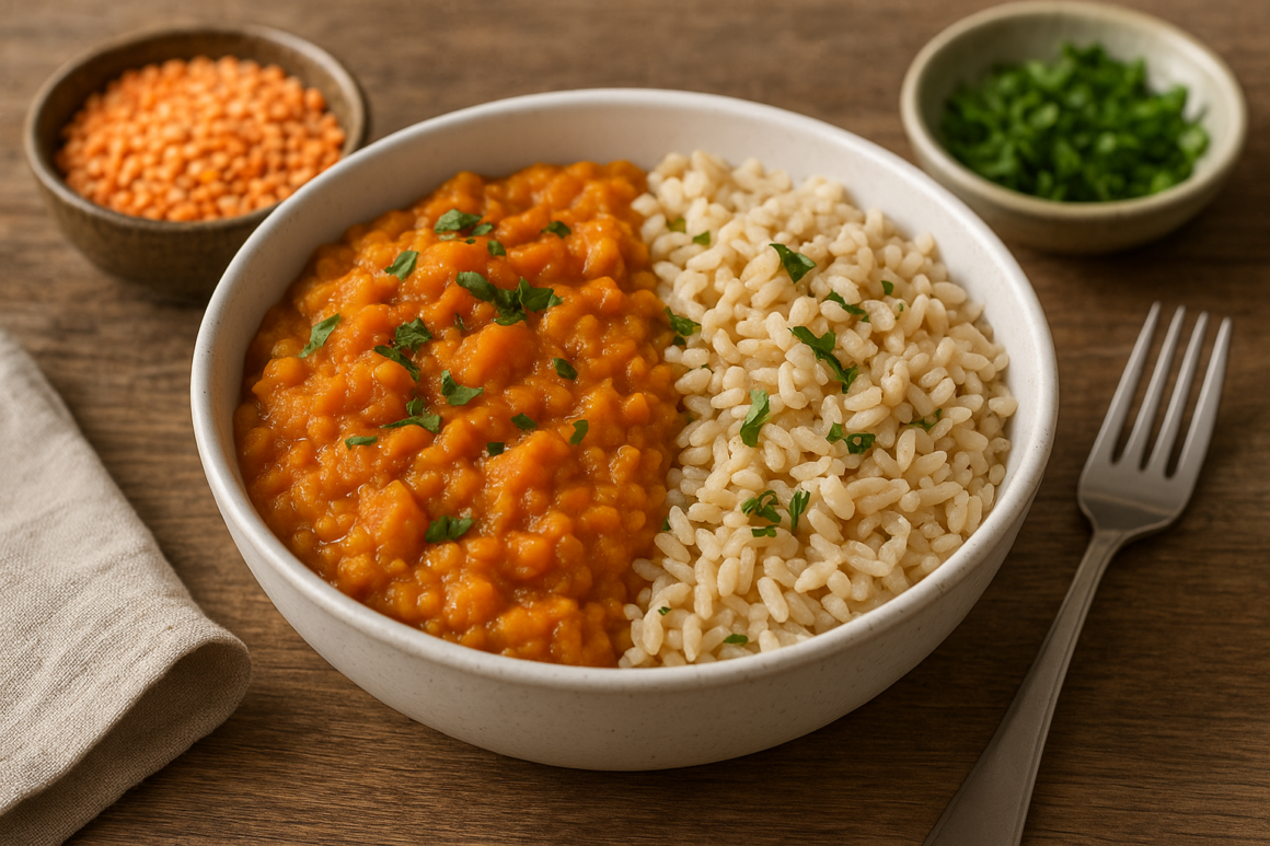 Recette végétarienne aux lentilles corail